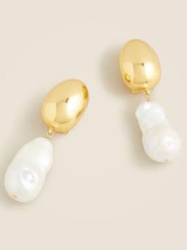 J. Crew Pearl Earrings Freshwater Pearl And Gold Item Bo957 - 2025 - Nwt